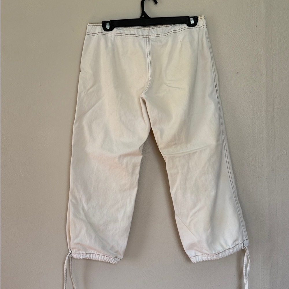 Vintage Hot Kiss low rise Cream Cargo Capri Pants with Red Label - Picture 4 of 8